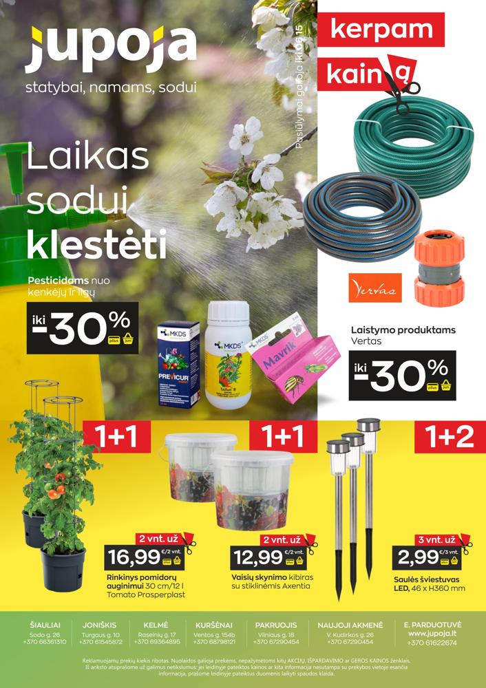 JUPOJA pasiūlymų leidinys Nr. 1, 2026 BALANDIS